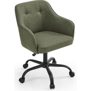 Signature home Bradford bureaustoel stoel - draaistoel - bureaustoel in hoogte verstelbaar - tot 110 kg belastbaar - ademende stof - voor werkkamer - slaapkamer - groen