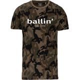 Ballin Est. 2013 - Heren Tee SS Army Camouflage Shirt - Groen - Maat M