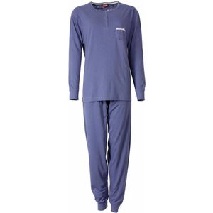 Medaillon Dames Pyjama - Katoen - Blauw- Maat 44/46