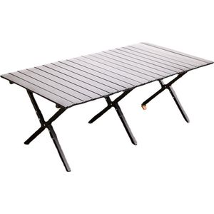 CNL Sight Opvouwbare campingtafel - die opvouwbare aluminium - Tafel - opvouwbare draagbare tafel - 151x60x45cm oprolbare picknicktafel verstelbaar 6-8 personen voor tuin buiten picknick BBQ achtertuin - (kleur: Zwart)