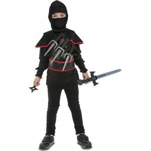Zwart ninja kostuum met accessoires voor kinderen - Verkleedkleding