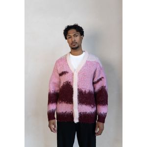 DOT AMSTERDAM - Vest - Long Mohair Cardigan - Pink - Maat XL - Mohair