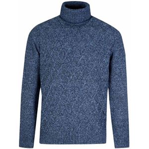 BJØRNSON Faas Coltrui Pullover Heren - Wafelpatroon - Knit - Maat XL - Blauw