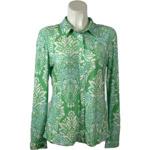 Angelle Milan - Lichtgroene Blouse voor Dames - Travelstof - Ademend - Kreukherstellend - Duurzaam - in 5 maten!