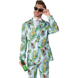 Suitmeister Tropical Beers - Zomers Tropische Outfit Heren Pak - Carnaval En Halloween Kostuum - Blue - Maat XL