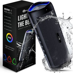 Muring Draadloze Bluetooth Speaker - Muziek Box - Tot 20 uur Afspeeltijd - TWS Pairing - Bluetooth 5.3 - Partybox - Luidspreker - Geluidsbox - Zwart