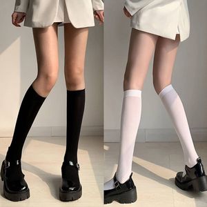 Hoge Sokken Vrouwen - Kousen - Transparante compressiekousen - Thigh Highs Socks - steunkousen - vintage Look Sokken Transparante Socks -Transparante sokken 2 paar42 cm-Zwart /wit
