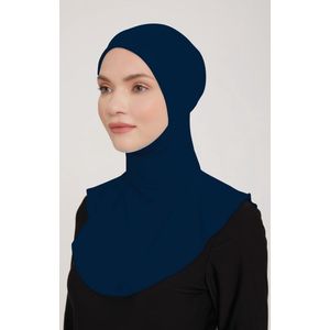 Adasea hals bedekkende zwemmuts tulband, one size, donkerblauw