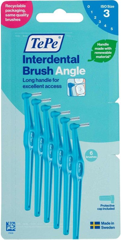 TePe - Angle - Interdentale Ragers - Blauw - ISO maat 4 - 0,6 mm - 6 stuks