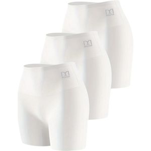 Bovista Biker Short Dames - Korte Legging - Lange Onderbroek - Bikershort - Met Pijpjes - 3 Pcs - Wit - Maat XXL