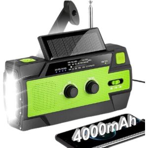 Noodradio - Solar Opwindbaar 4.000mAh - MODEL 2024 - Solar powerbank Zonneenergie - Survival Noodpakket - Zaklamp Oplaadbaar - Noodpakket – Noodrantsoen