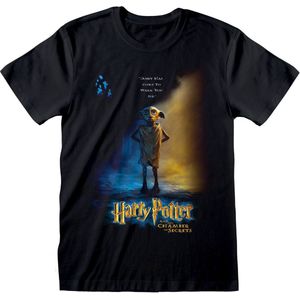 T-Shirt met Korte Mouwen Harry Potter Dobby Poster Zwart Uniseks - L