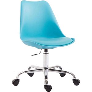 Bureaustoel - Stoel - Scandinavisch design - In hoogte verstelbaar - Kunstleer - Blauw - 48x54x91 cm