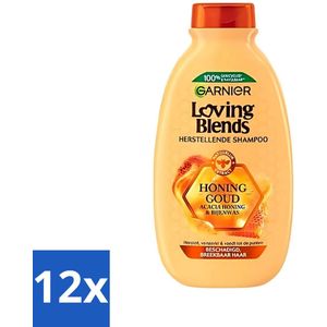 Garnier - Loving Blends - Shampoo - Honing Goud - Beschadigd & Breekbaar Haar - 300 ml - Voordeelverpakking - 12 stuks
