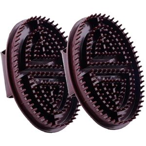 TOVBMUP Professionele Meridiaan Massageborstel - 2-Pack - Massageborstel - Meridiaanborstel - Handmassageborstel - Bruin