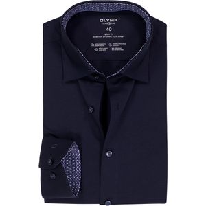 OLYMP - 24/7 Level 5 - Body Fit Overhemd - Marine Blauw - Tricot