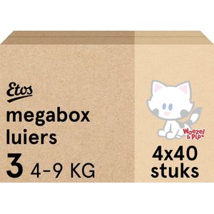 Etos Luiers - Woezel & Pip - Maat 3 - 4 tot 9kg - Megabox - 160 stuks