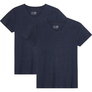 DANISH ENDURANCE - T-Shirt - Marineblauw - V-Hals - Dames - 2-pack