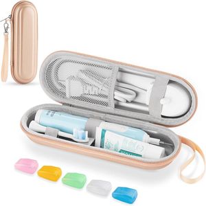 Harde Schaal Reisetui voor Elektrische Tandenborstels - Goud met Beschermhoes