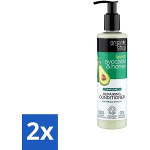 Organic Shop - Natural Repairing Conditioner - Avocado & Honey - 280 ml - Voordeelverpakking - 2 stuks