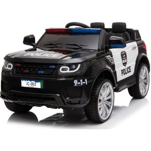 Kijana Politie Elektrische Kinderauto Land Rover - MP3 Speler - 12V - 6km/u - Zwart