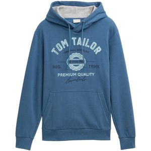TOM TAILOR - Sweatshirt - Blauw - Capuchon - Lange Mouw