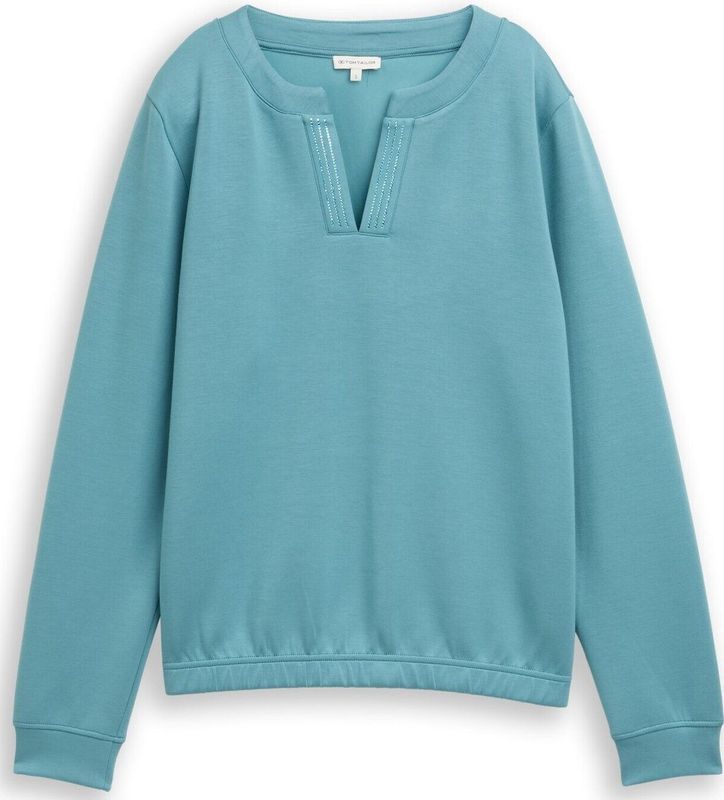 Tom Tailor Scuba-sweatshirt met strass-steentjes