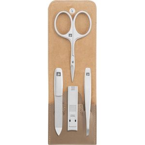 Professionele 4-Delige Manicure Set voor Dagelijkse Nagelverzorging - Taupe