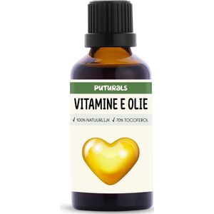 Puturals Vitamine E Olie 100% Natuurlijk - 50ml - Tocoferol 70% - Vitamine E Olie voor Gezicht, Huid en Haar - Puur en Vegan