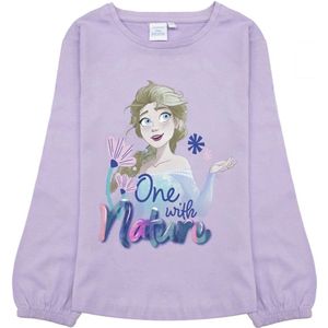Disney Frozen Shirt - Lange Mouw - Katoen - Lila - Maat 98/104
