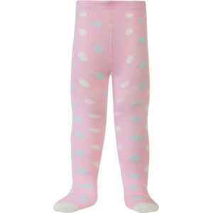 Trendy Babymaillot, gekleurde stippen, leuk prinsesje patroon achteraan, pastel roze, maat 80-86 (0-2 jaar).