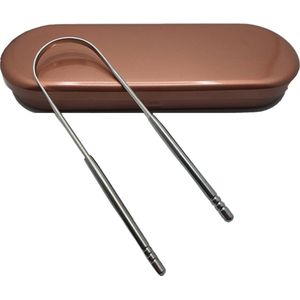 oDaani Tongschraper met Luxe Opbergcase - Mondverzorging – Tongreiniger – Zilverkleurig