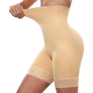Figuurcorrigerende shorts voor dames, platte buik, onzichtbaar, anti-wrijving, dijen, figuurvormend, hoge taille, afslankend, shapewear met kant (xl)