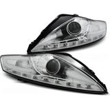 Koplampen met parkeerlicht FORD MONDEO 07 07-11 10 CHROOM met LED knipperlicht