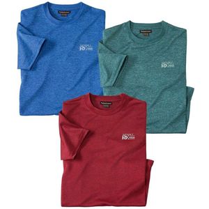 ATLAS FOR MEN - Set van 3 T-shirts Jersey - Heren - Verkrijgbaar in grote maten - XL