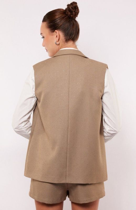 Fluresk Gilet Joelle Gilet 25wdf06 Warm Taupe Dames Maat - 34