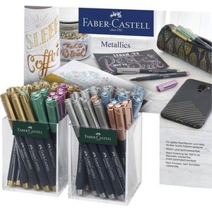 Faber-Castell 160760 markeerstift 60 stuk(s) Brons, Goud, Metallic blue, Metallic green, Metallic pink, Zilver