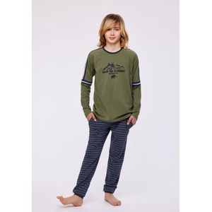 Woody Jongens-Heren Pyjama kakigroen - maat 10Y