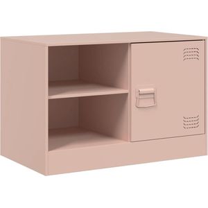 vidaXL - Tv-meubel - 67x39x44 - cm - staal - roze