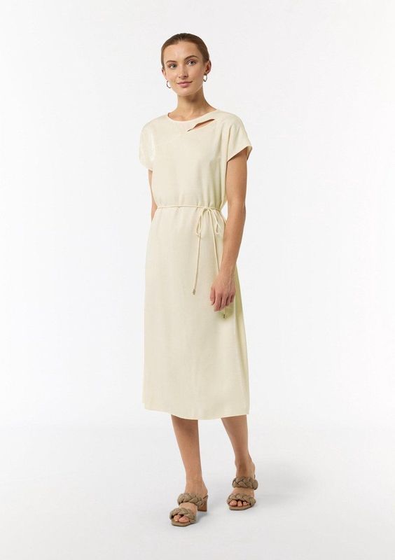 Jurk - Effen - 7/8 Lengte - Mouwloos - Normale Pasvorm - Satijn