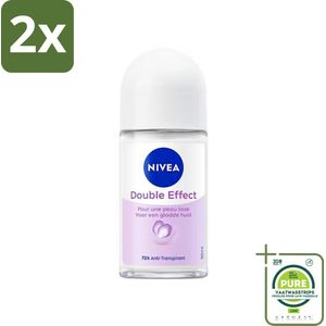 NIVEA - Deodorant Roller - Dubbel Effect - 72 Uur Anti-Transpirant - 50 ml - Voordeelverpakking - 2 stuks - NIVEA deodorant - Deodorant roller