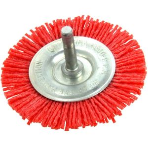 GEKO Nylon filament borstel - 75 mm - 6 mm as - niet vonkend - voor boormachines