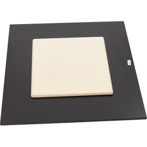 Alterego Zwart, vierkant tafelbad 'PLANO' 60x60cm uit gecompresseerd hars