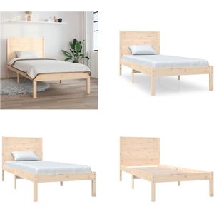 vidaXL Bedframe massief grenenhout 100x200 cm - Bedframe - Bedframes - Eenpersoonsbed - Bed