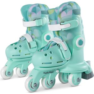 Yvolution - Twista Skates - Verstelbare Kinderskeelers - In Maat Verstelbaar - 2-In-1 Skate: Eenvoudig Om Te Zetten Van Beginner Skate Naar Inline Skate - Groen - Maat 24-28