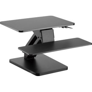 Worktrainer - UPdesk One Zwart - Hoogte 16 - 44,5 cm - Werkblad 40 x 60 cm - Monitor Verhoger - Bureau zit-sta verhoger - Gasveer handbediening