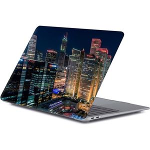 Laptophoes - Geschikt voor MacBook Pro Hoes - 13-inch Case Voor Pro 13 inch (M1, M2 2017-2022) A1706 t/m A2686 - Stad Nacht