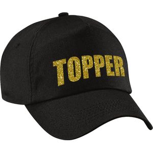 Toppers - Topper verkleed pet zwart met gouden letters - volwassenen - Toppers