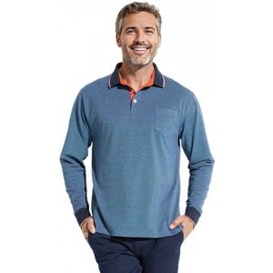 Katoenen piqué polo met lange mouwen