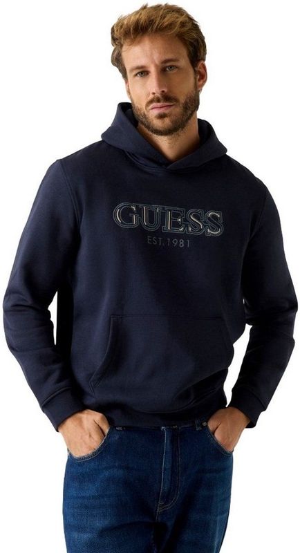 Guess - Basic Hoodie - Blauw - Man